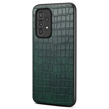 For Samsung Galaxy A33 5G Case PU Leather Coating Phone Back Cover with Luxury Crocodile Texture