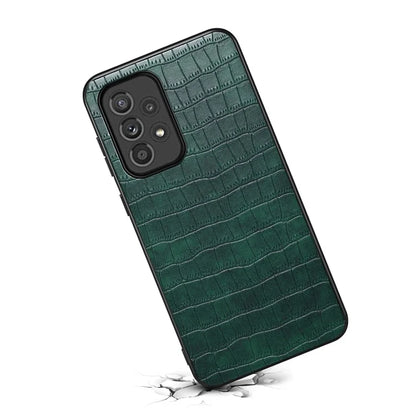 For Samsung Galaxy A33 5G Case PU Leather Coating Phone Back Cover with Luxury Crocodile Texture
