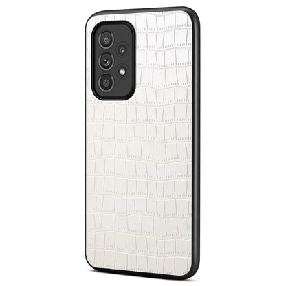 For Samsung Galaxy A33 5G Case PU Leather Coating Phone Back Cover with Luxury Crocodile Texture