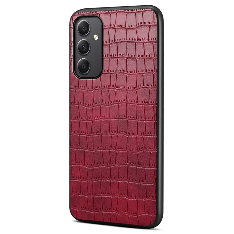 For Samsung Galaxy A35 5G Leather Back Case Crocodile Texture Protective Cover Shell