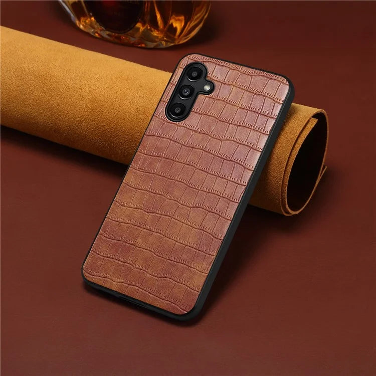 For Samsung Galaxy A14 5G Case Scratchproof Crocodile Texture Leather Phone Back Cover