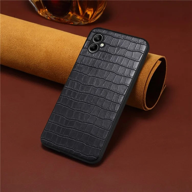 For Samsung Galaxy A05 4G Slim Case Crocodile Textured Leather+TPU+PC Phone Cover