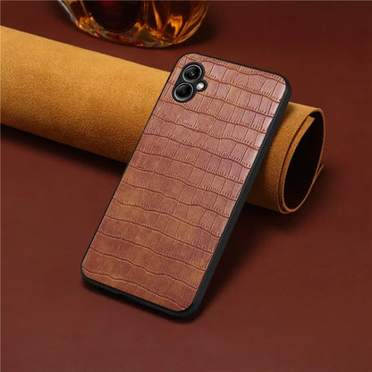 For Samsung Galaxy A05 4G Slim Case Crocodile Textured Leather+TPU+PC Phone Cover