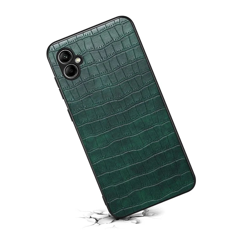 For Samsung Galaxy A05 4G Slim Case Crocodile Textured Leather+TPU+PC Phone Cover