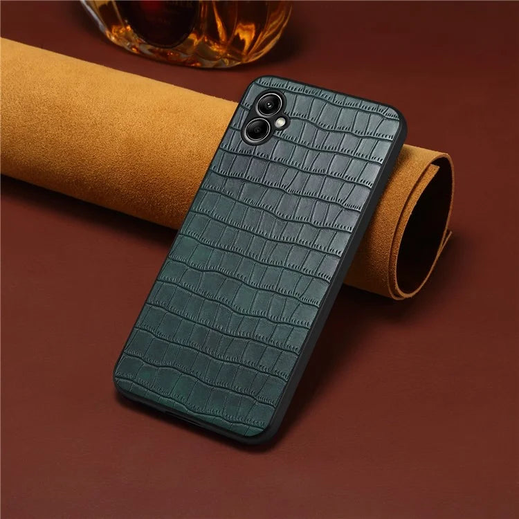 For Samsung Galaxy A05 4G Slim Case Crocodile Textured Leather+TPU+PC Phone Cover
