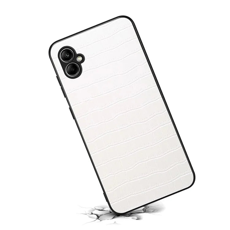 For Samsung Galaxy A05 4G Slim Case Crocodile Textured Leather+TPU+PC Phone Cover