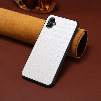 For Samsung Galaxy A05 4G Slim Case Crocodile Textured Leather+TPU+PC Phone Cover