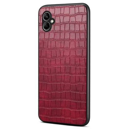 For Samsung Galaxy A05 4G Slim Case Crocodile Textured Leather+TPU+PC Phone Cover