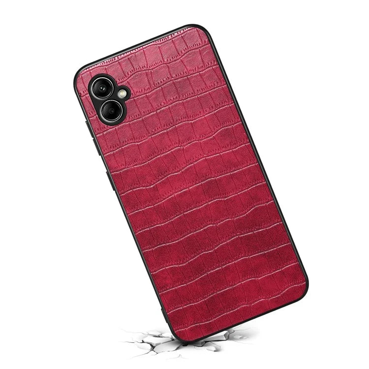 For Samsung Galaxy A05 4G Slim Case Crocodile Textured Leather+TPU+PC Phone Cover