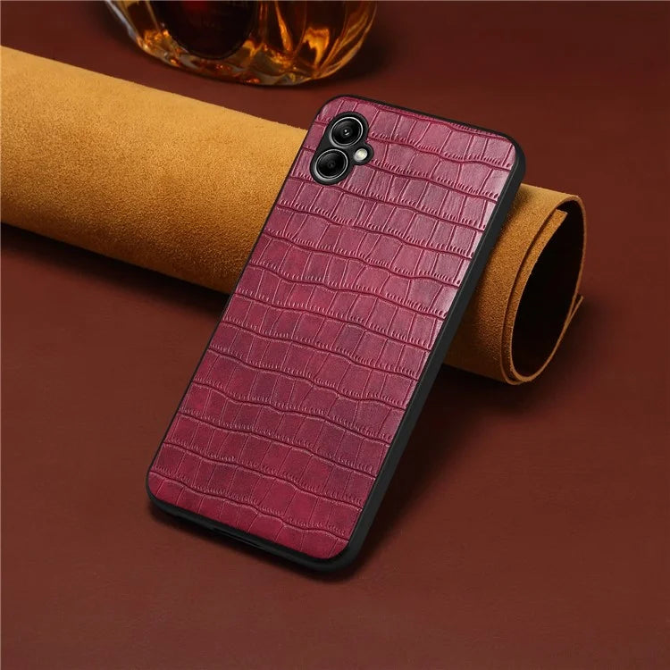 For Samsung Galaxy A05 4G Slim Case Crocodile Textured Leather+TPU+PC Phone Cover