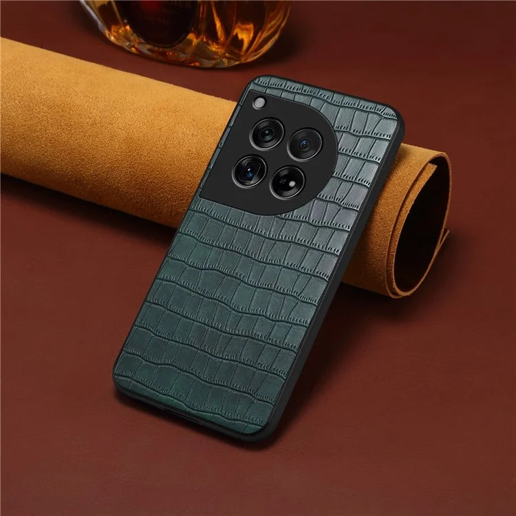 For OnePlus Ace 3 5G / 12R 5G Scratchproof Case Crocodile Texture Leather+TPU+PC Phone Cover
