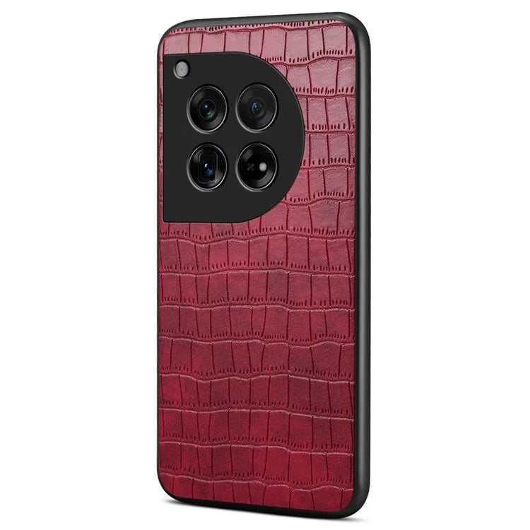 For OnePlus Ace 3 5G / 12R 5G Scratchproof Case Crocodile Texture Leather+TPU+PC Phone Cover