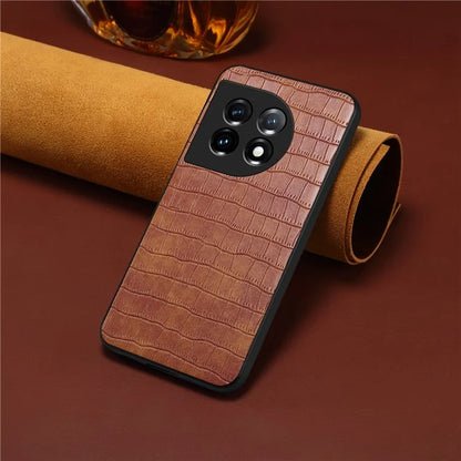 For OnePlus 11 5G Cell Phone Cases Slim-Fit Crocodile Pattern Textured Cover