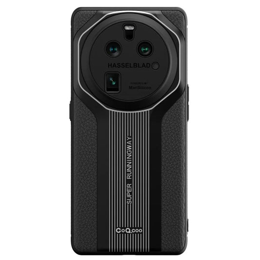 Q.COO Super Running Series 2 for Oppo Find X6 Pro Case PU Leather+Acrylic+TPU Drop Protective Phone Cover