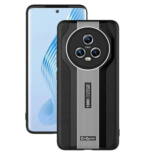 Q.COO Super Running Series 2 for Honor Magic5 Case PU Leather+Acrylic+TPU Anti-Slip Phone Cover