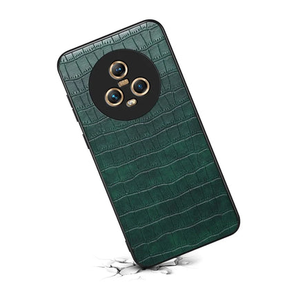 For Honor Magic5 Case PU Leather Coated PC+TPU Phone Protector with Alligator Texture Design