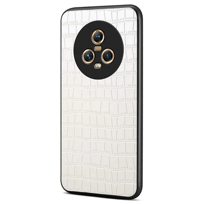 For Honor Magic5 Case PU Leather Coated PC+TPU Phone Protector with Alligator Texture Design