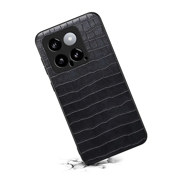 For Xiaomi 14 Case Crocodile Texture Camera Protection Leather Back Cover