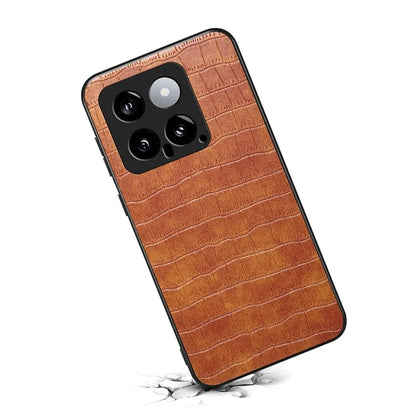For Xiaomi 14 Case Crocodile Texture Camera Protection Leather Back Cover