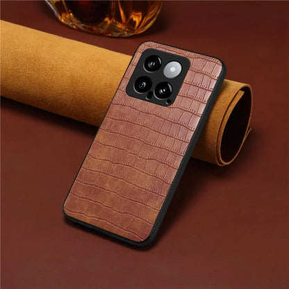 For Xiaomi 14 Case Crocodile Texture Camera Protection Leather Back Cover