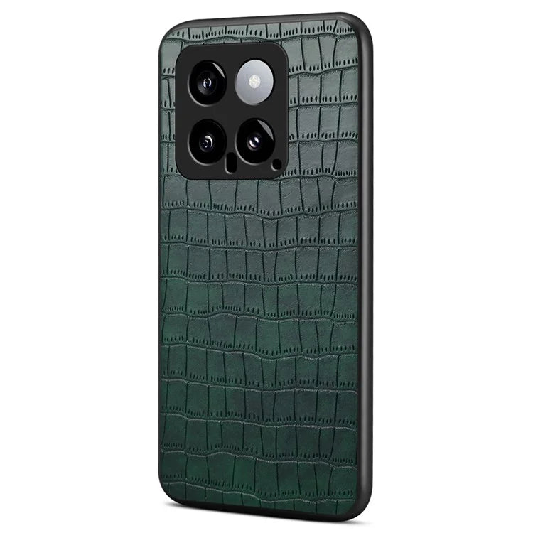 For Xiaomi 14 Case Crocodile Texture Camera Protection Leather Back Cover