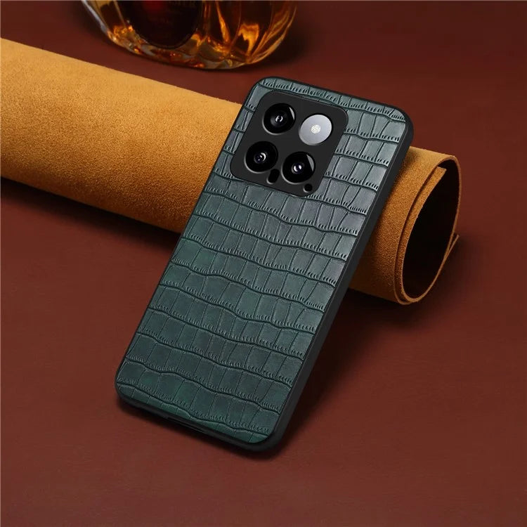 For Xiaomi 14 Case Crocodile Texture Camera Protection Leather Back Cover