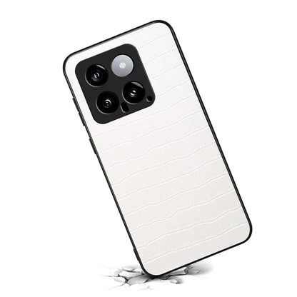 For Xiaomi 14 Case Crocodile Texture Camera Protection Leather Back Cover