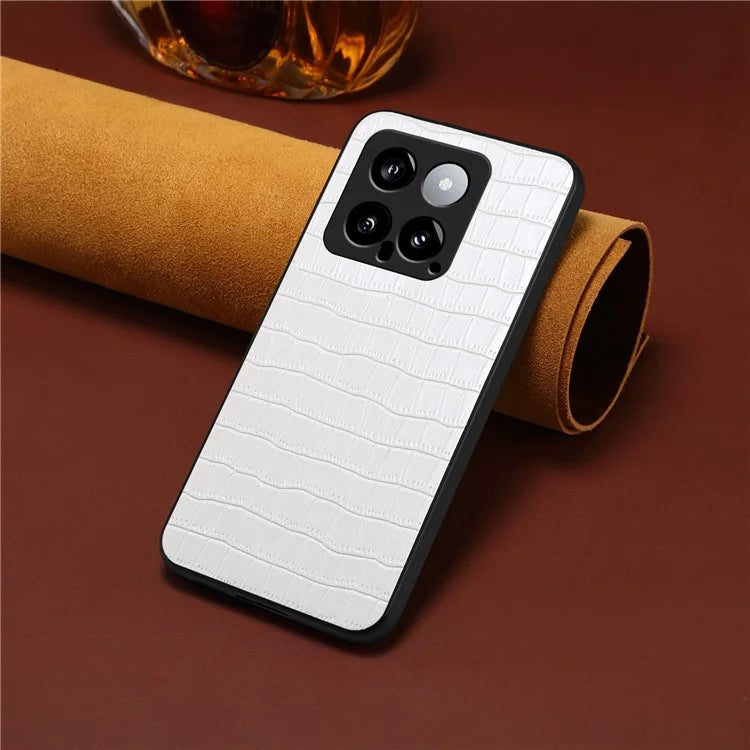 For Xiaomi 14 Case Crocodile Texture Camera Protection Leather Back Cover
