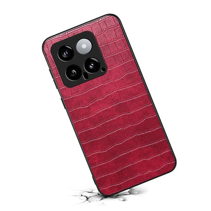 For Xiaomi 14 Case Crocodile Texture Camera Protection Leather Back Cover