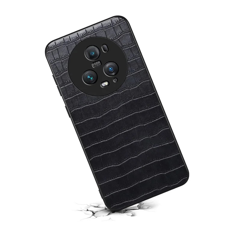 For Honor Magic5 Pro Case Leather Alligator Texture Protective Back Cover