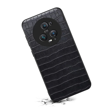 For Honor Magic5 Pro Case Leather Alligator Texture Protective Back Cover
