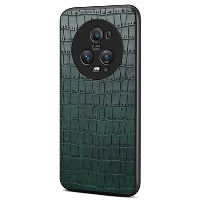 For Honor Magic5 Pro Case Leather Alligator Texture Protective Back Cover