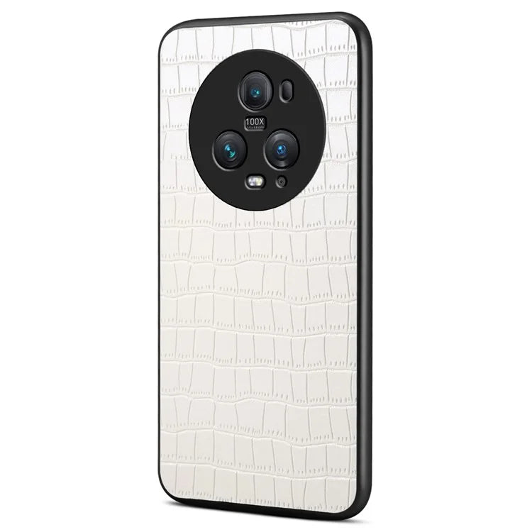 For Honor Magic5 Pro Case Leather Alligator Texture Protective Back Cover