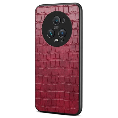 For Honor Magic5 Pro Case Leather Alligator Texture Protective Back Cover