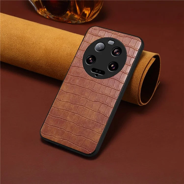 For Xiaomi 13 Ultra Case Leather+PC+TPU Anti-Drop Phone Cover Crocodile Pattern