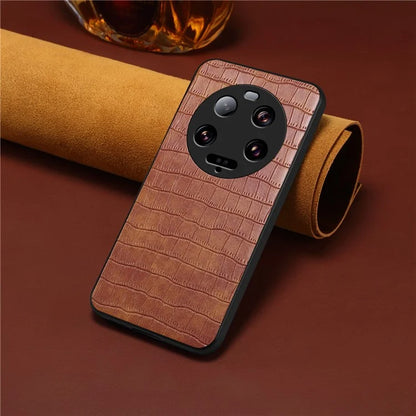 For Xiaomi 13 Ultra Case Leather+PC+TPU Anti-Drop Phone Cover Crocodile Pattern
