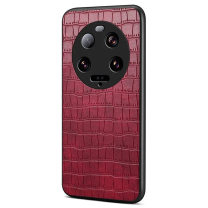For Xiaomi 13 Ultra Case Leather+PC+TPU Anti-Drop Phone Cover Crocodile Pattern
