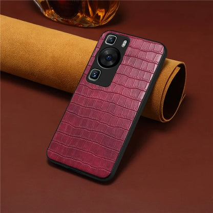 For Huawei P60 / P60 Pro Case Classic Crocodile Pattern PU Leather Phone Back Cover