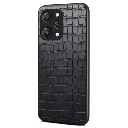 For Xiaomi Redmi Note 12R 5G / Poco M6 Pro 5G / Redmi 12 5G (Global) Case Crocodile Textured Leather Covered Hybrid Phone Shell