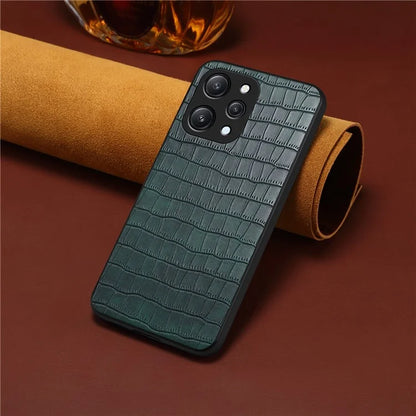 For Xiaomi Redmi Note 12R 5G / Poco M6 Pro 5G / Redmi 12 5G (Global) Case Crocodile Textured Leather Covered Hybrid Phone Shell