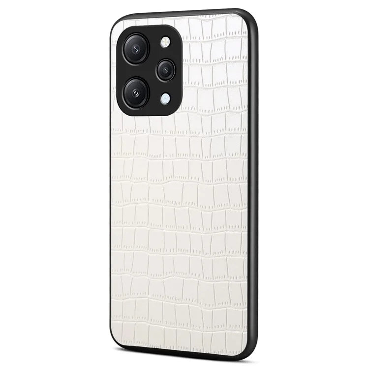 For Xiaomi Redmi Note 12R 5G / Poco M6 Pro 5G / Redmi 12 5G (Global) Case Crocodile Textured Leather Covered Hybrid Phone Shell
