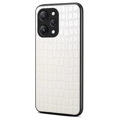 For Xiaomi Redmi Note 12R 5G / Poco M6 Pro 5G / Redmi 12 5G (Global) Case Crocodile Textured Leather Covered Hybrid Phone Shell