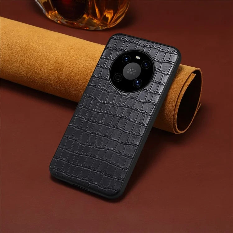 For Huawei Mate 40 Phone Case Crocodile Texture Leather+TPU+PC Back Shell