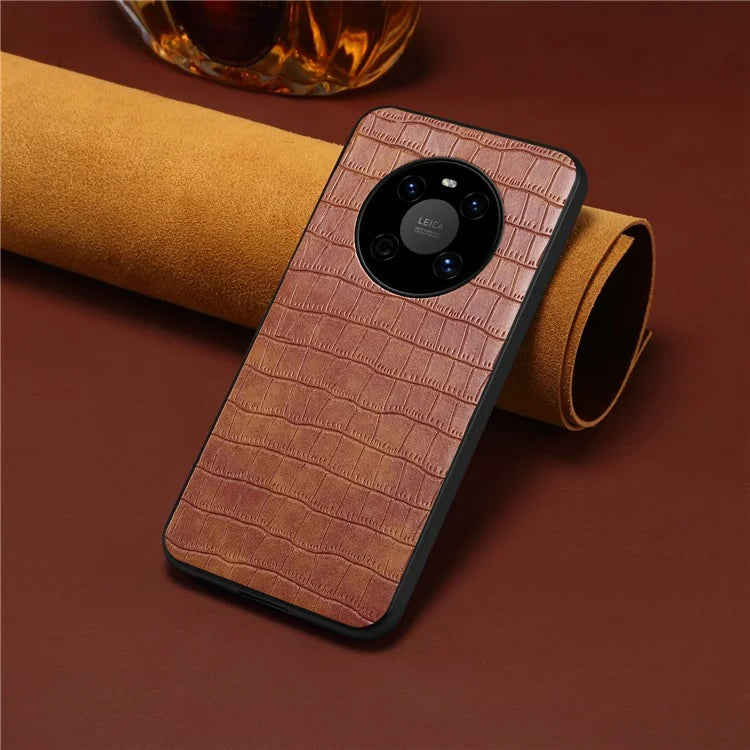 For Huawei Mate 40 Phone Case Crocodile Texture Leather+TPU+PC Back Shell