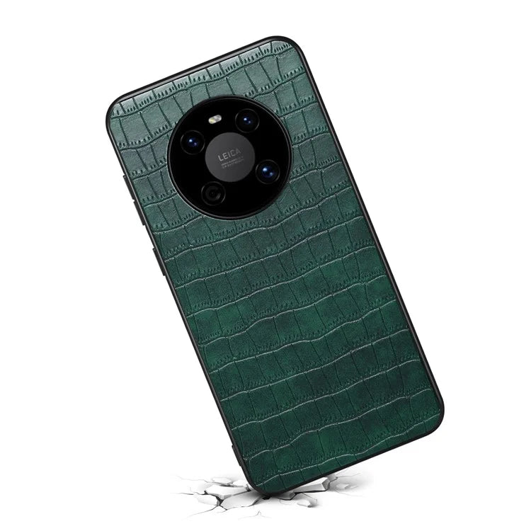 For Huawei Mate 40 Phone Case Crocodile Texture Leather+TPU+PC Back Shell