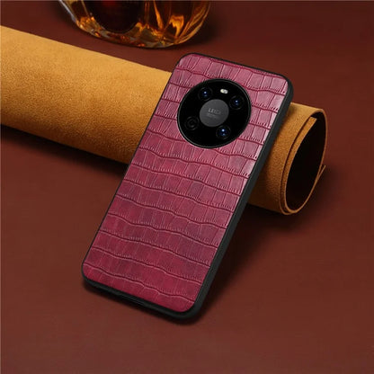 For Huawei Mate 40 Phone Case Crocodile Texture Leather+TPU+PC Back Shell