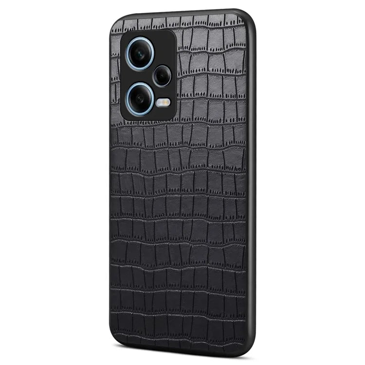 For Xiaomi Redmi Note 12 Pro 5G PU Leather+PC+TPU Cover Crocodile Texture Cell Phone Case