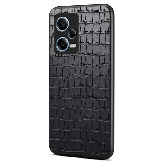 For Xiaomi Redmi Note 12 Pro 5G PU Leather+PC+TPU Cover Crocodile Texture Cell Phone Case
