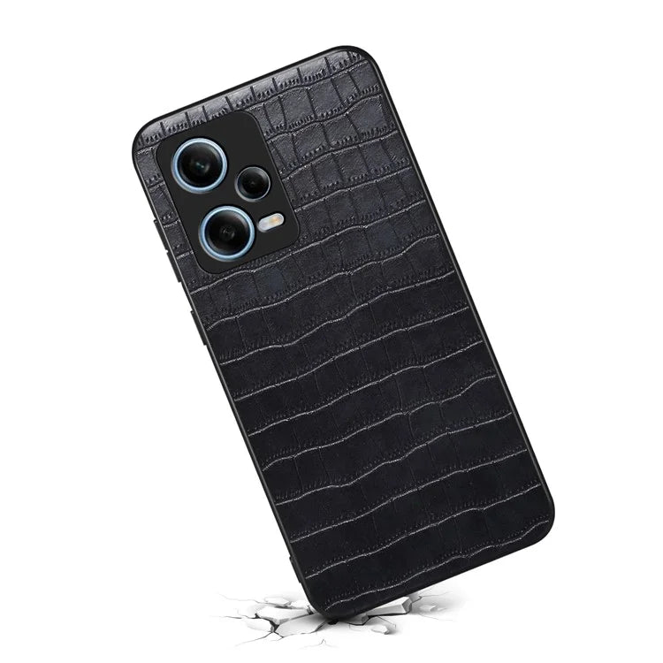 For Xiaomi Redmi Note 12 Pro 5G PU Leather+PC+TPU Cover Crocodile Texture Cell Phone Case