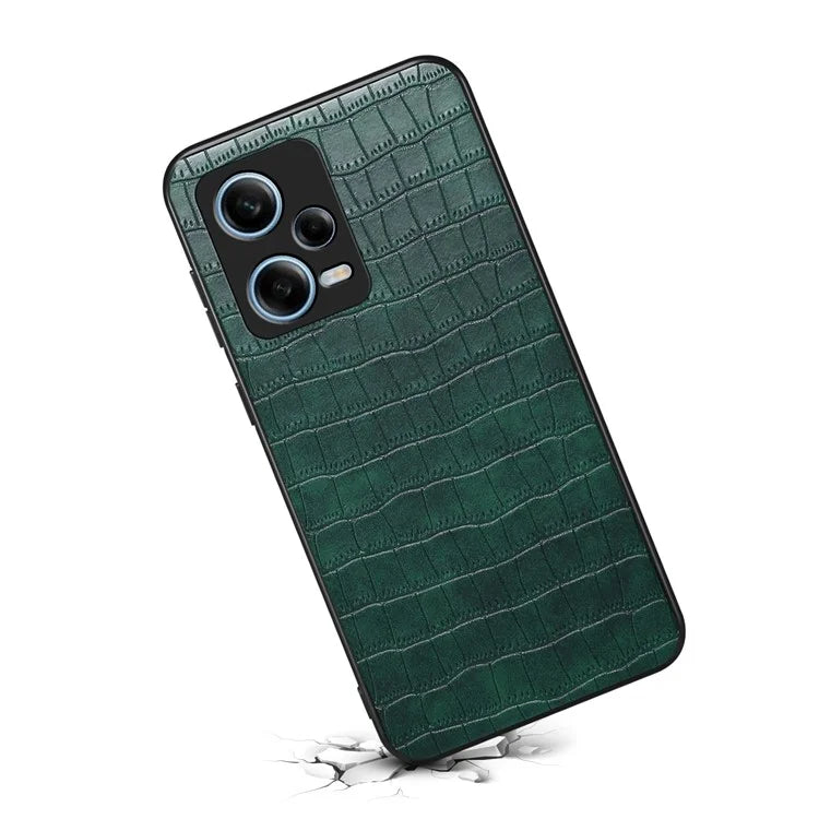 For Xiaomi Redmi Note 12 Pro 5G PU Leather+PC+TPU Cover Crocodile Texture Cell Phone Case